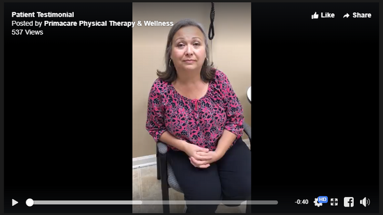 Ms. Sherri is a happy patient with us and loves the care she received with Primacare Physical Therapy.